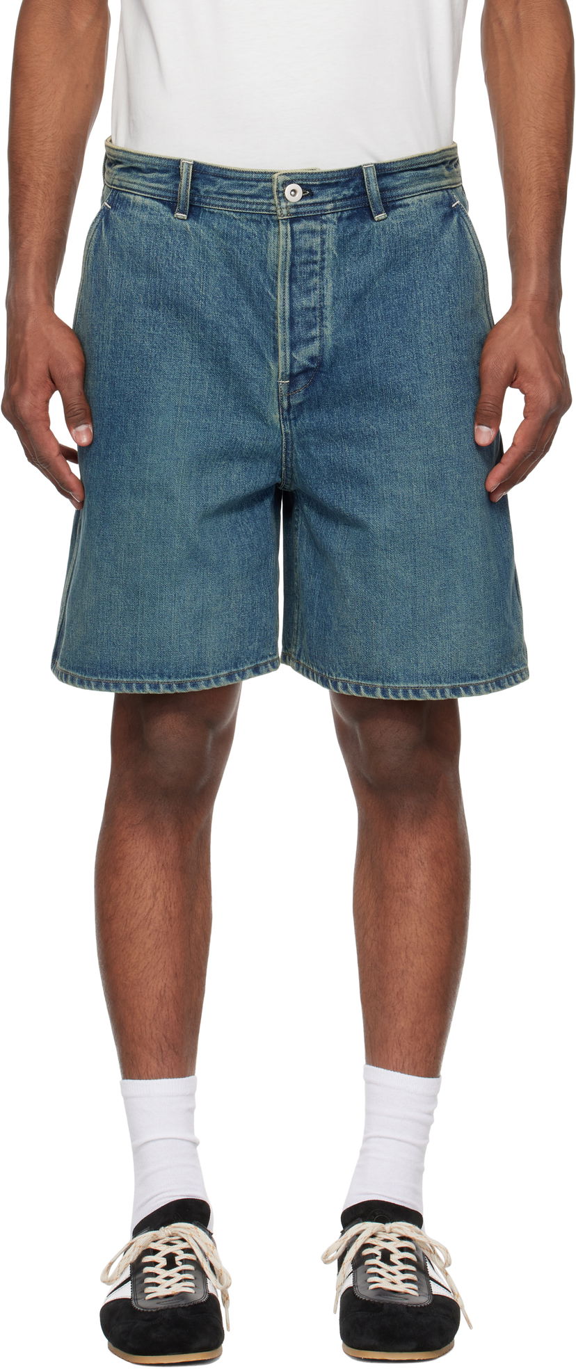 Шорти Jil Sander Jil Sander Faded Denim Shorts Синій | J47KA0267_J45291