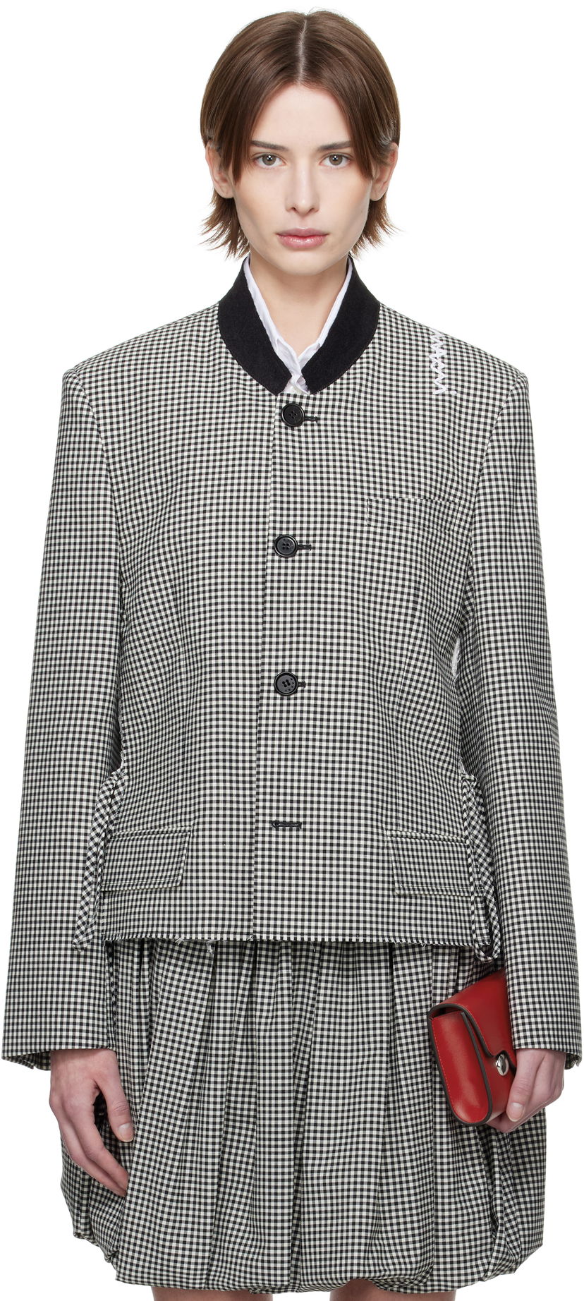 Спідниця Marni Marni Gingham Cropped Jacket Різнокольоровий | GIMA0283QS UTP787