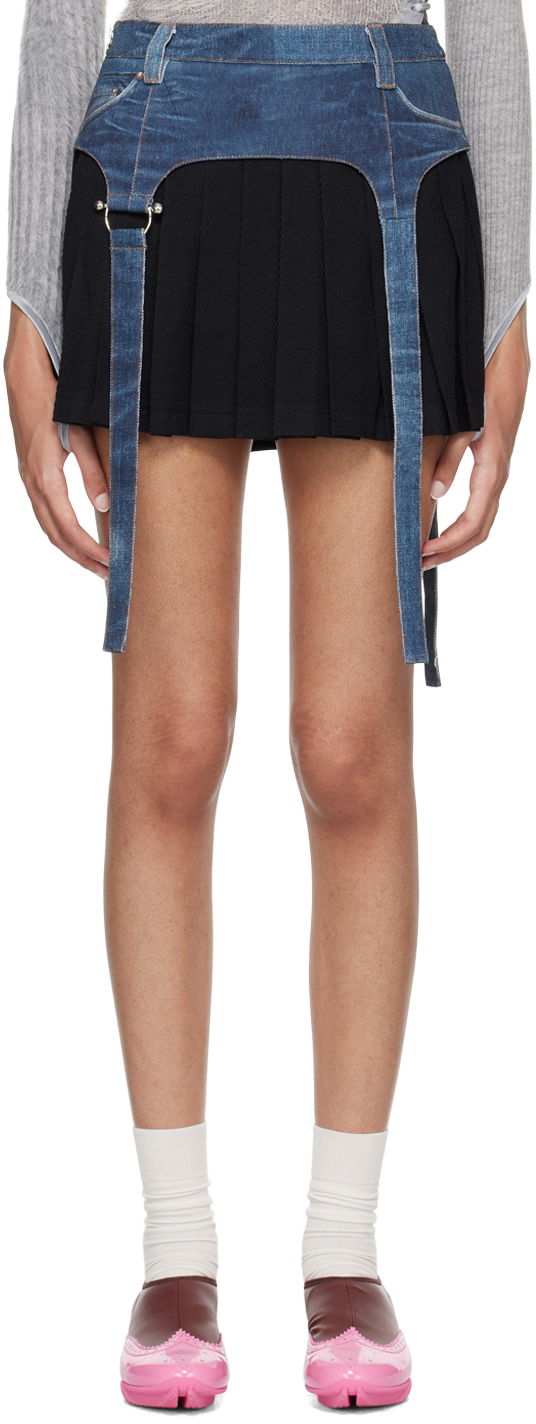 Спідниця Andersson Bell Andersson Bell Trompe L'œil Pleated Miniskirt чорний | apa763w