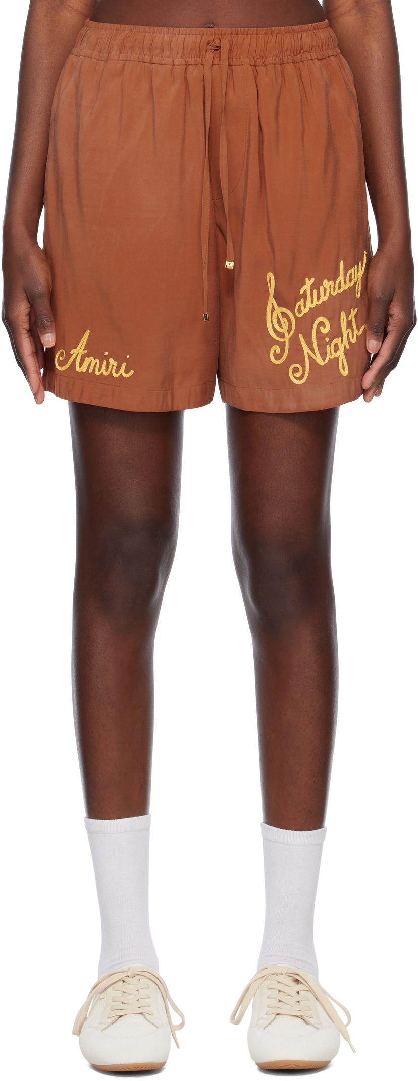 Шорти AMIRI Amiri Saturday Night Drawstring Shorts Коричневий | AMSHCA1076