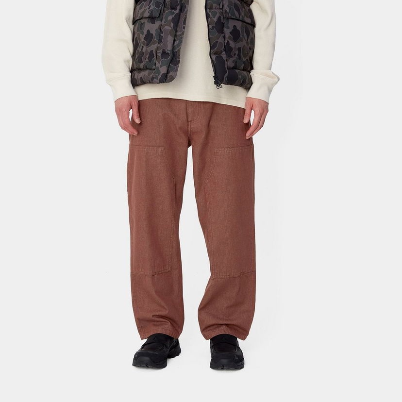 Штани карго Carhartt WIP Double Knee Rinsed Pants Коричневий | I033887_9