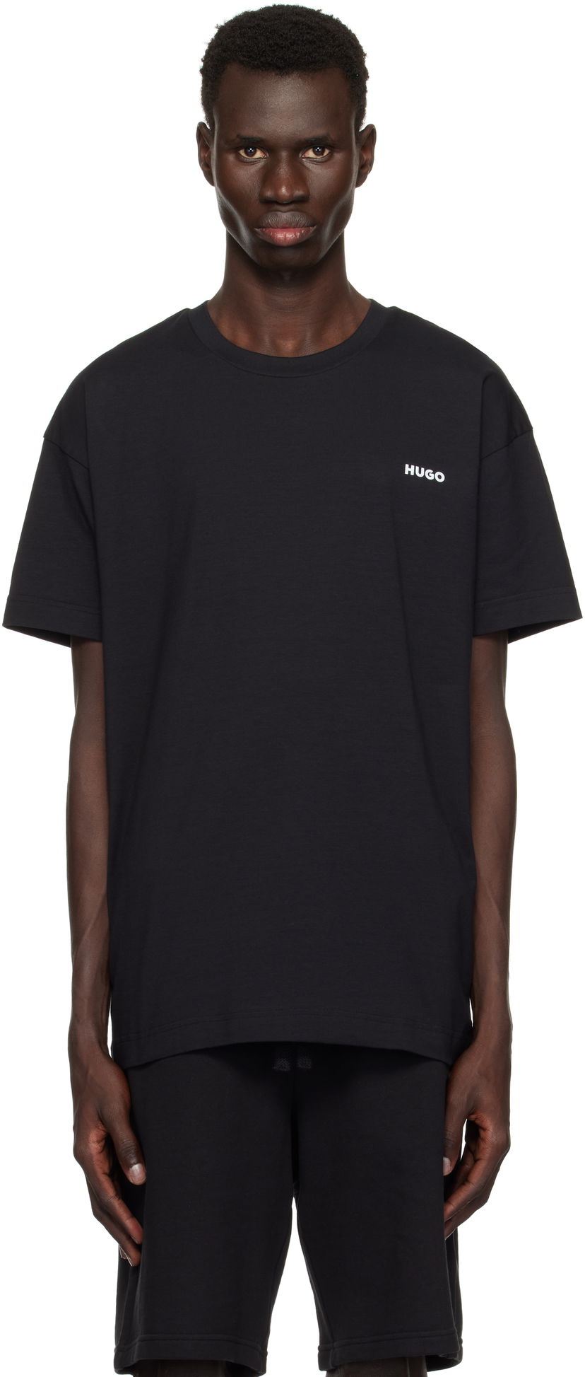 Футболка BOSS Hugo Stretch Cotton Logo T-Shirt чорний | 50534163