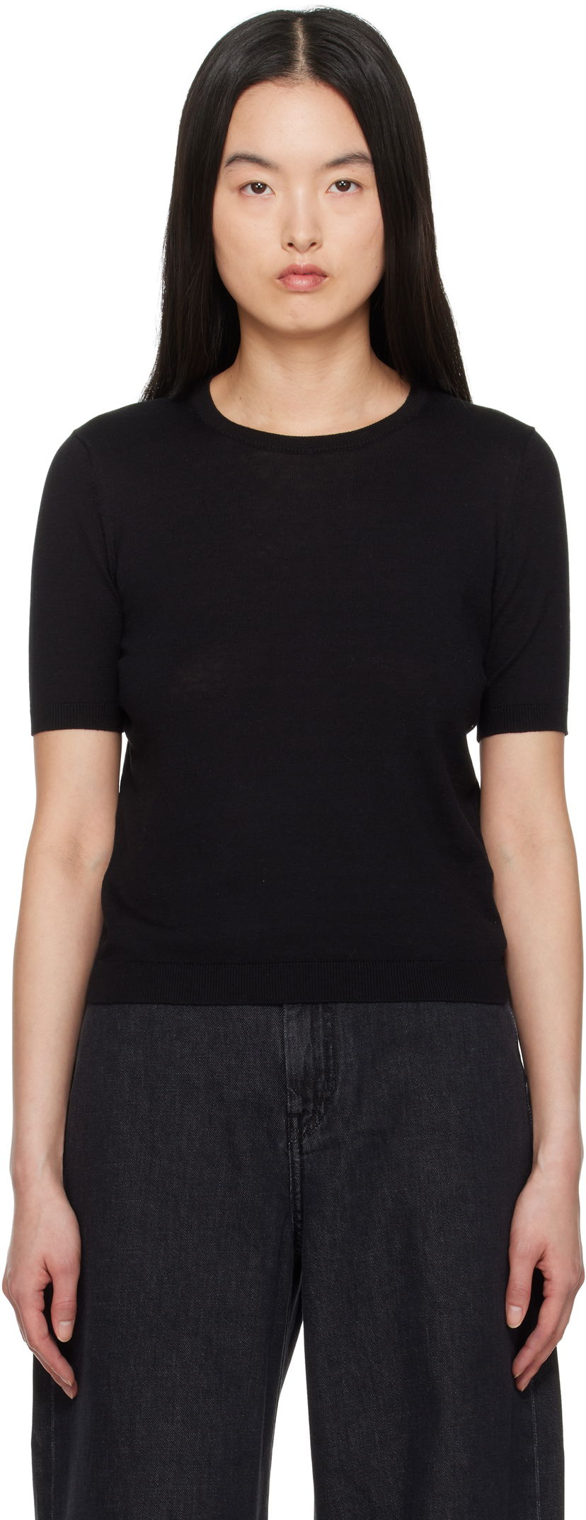 Cветр Max Mara Weekend Max Mara Zibetto Knit T-Shirt чорний | 2515361041600