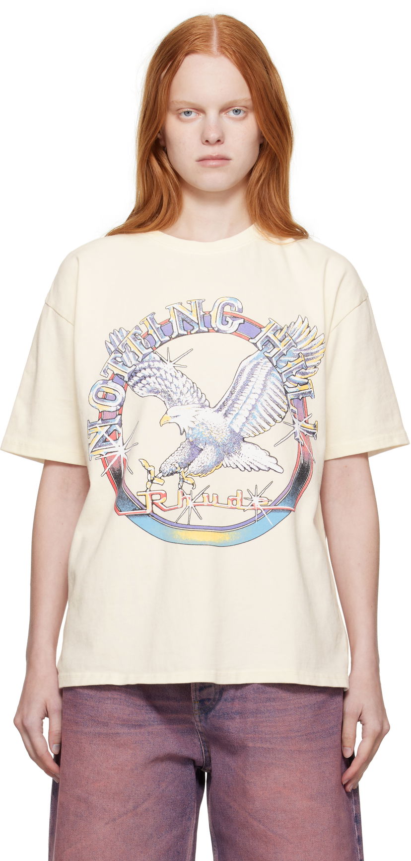 Футболка Rhude Rhude 'Notting Hill' Graphic Eagle T-Shirt бежевий | RHPF25TT13012