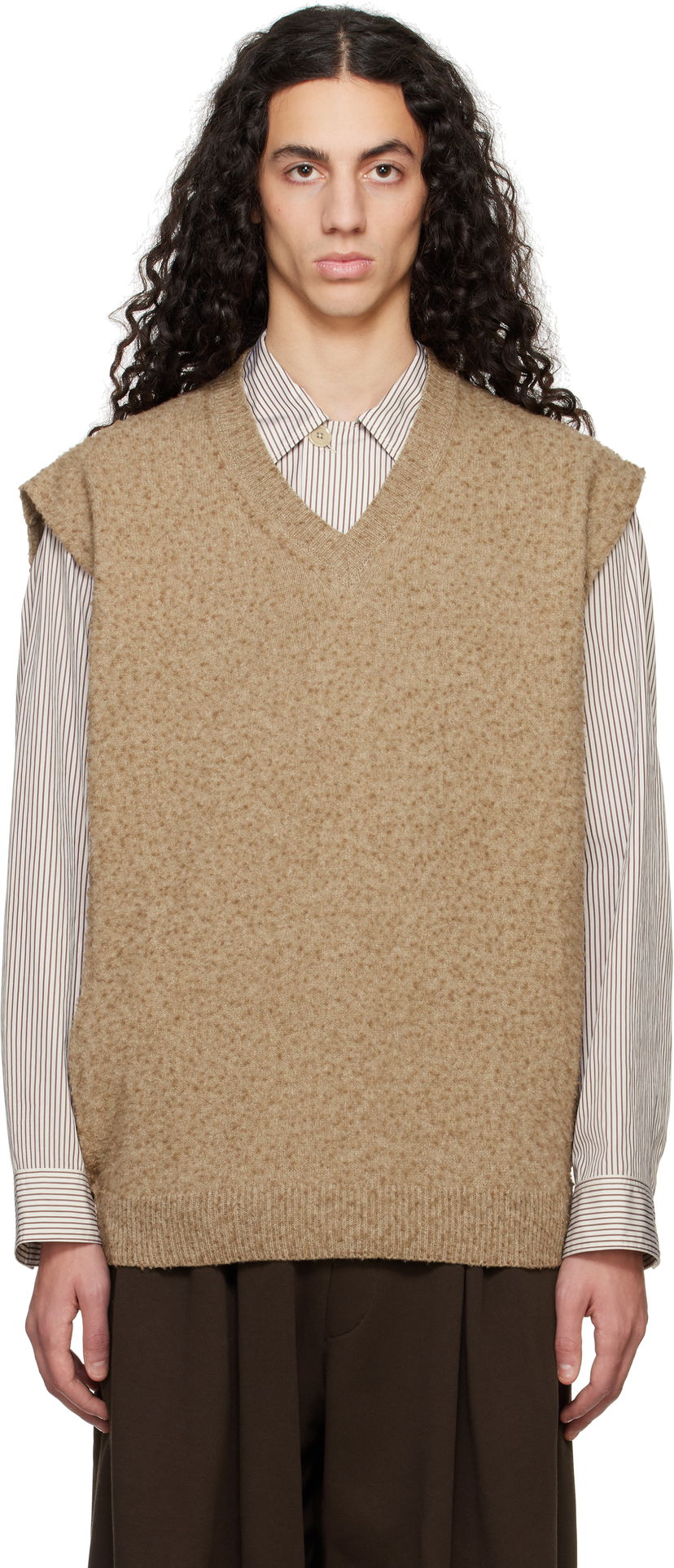 Cветр Maison Margiela Maison Margiela Pilling Knit Vest Коричневий | S50TH0065 M13108