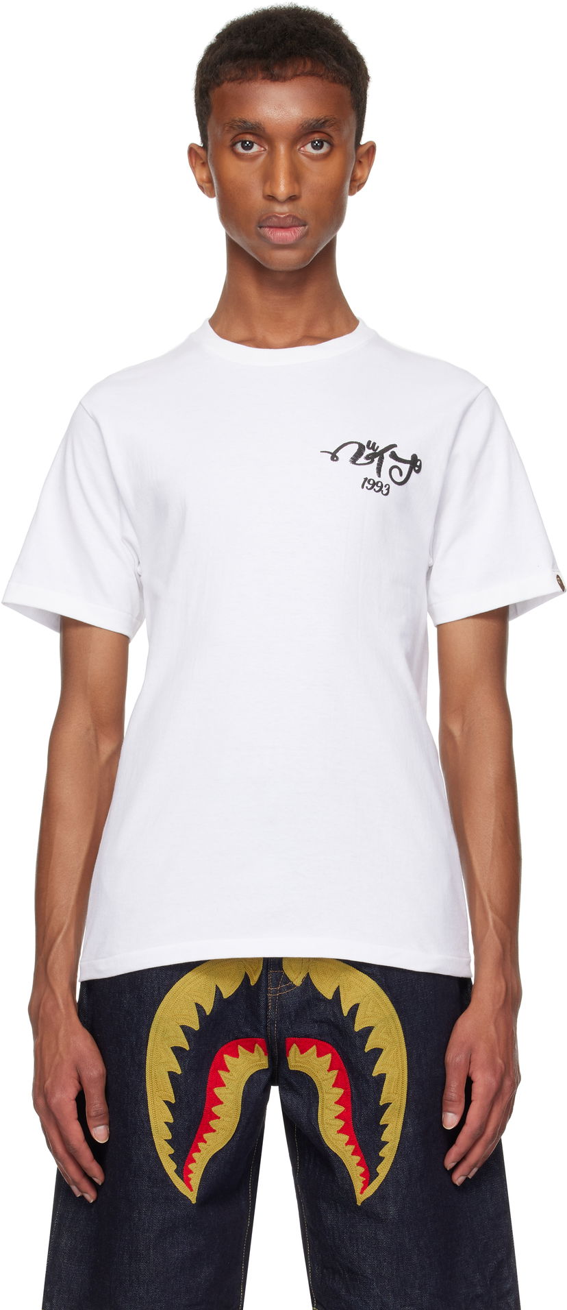 Футболка BAPE Embroidery Style Logo T-shirt білий | 001TEK801025M