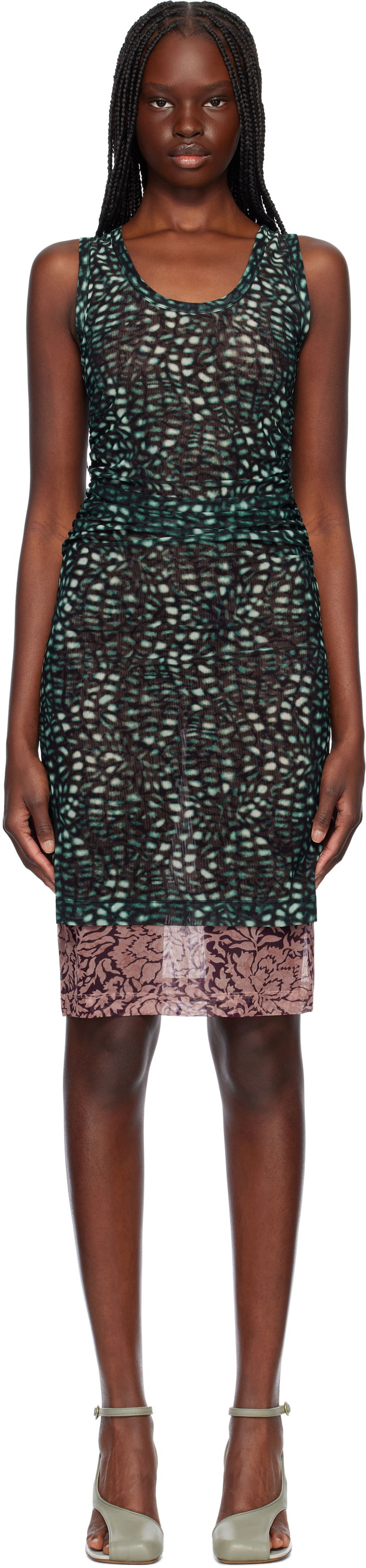 плаття Dries Van Noten Dries Van Noten Printed Midi Dress Зелений | 251-011163-1619