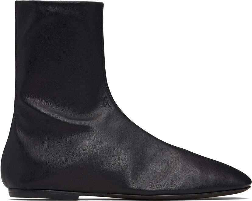 Кросівки та взуття Dries Van Noten Dries Van Noten Leather Ankle Boots чорний | 252-011702-140