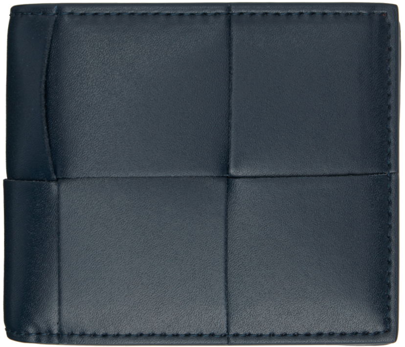 Гаманець Bottega Veneta Navy Cassette Bi-Fold Wallet темно-синій | 749455 VBWD5 3358