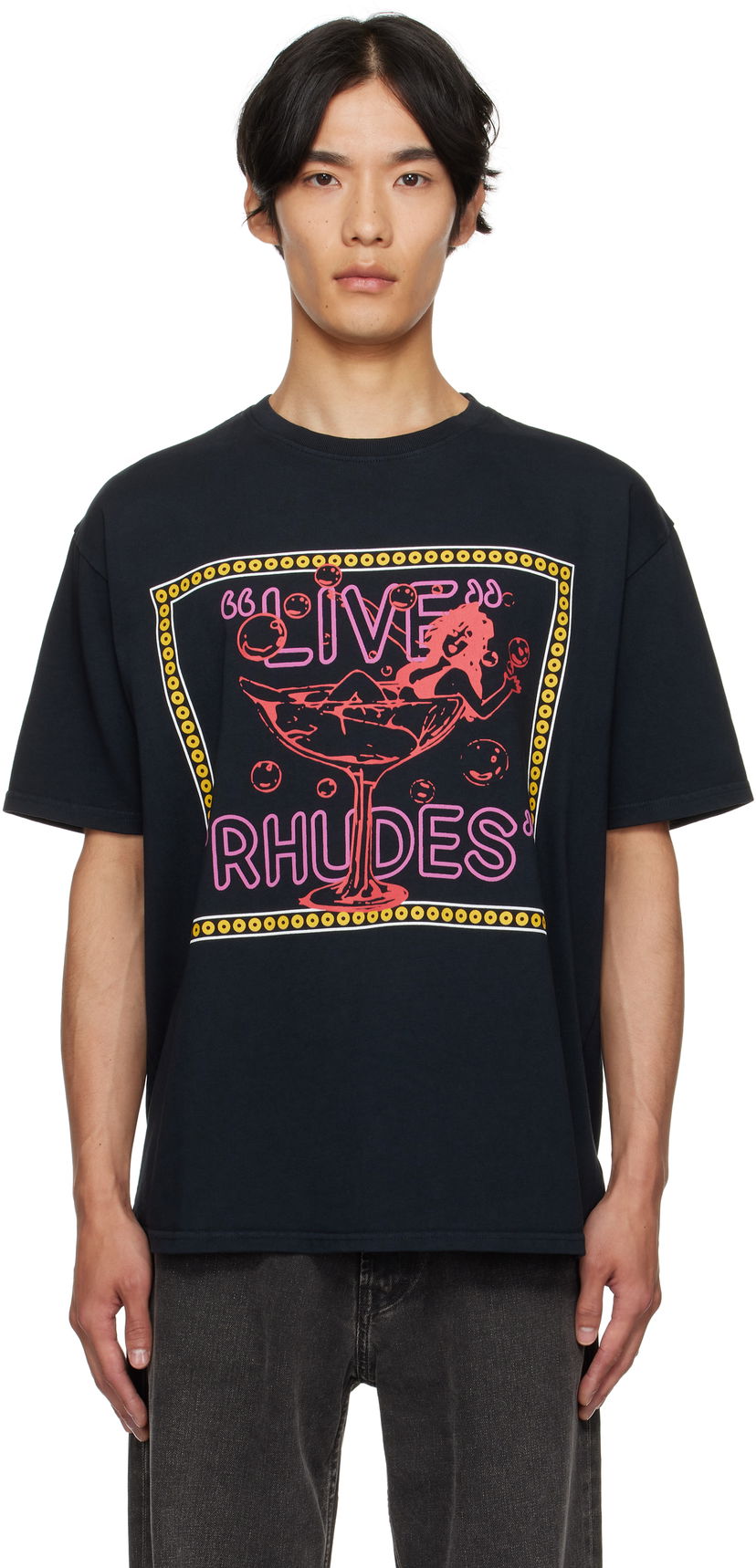 Футболка Rhude Rhude 'Live Rhudes' Graphic T-Shirt чорний | RHPF25TT04012