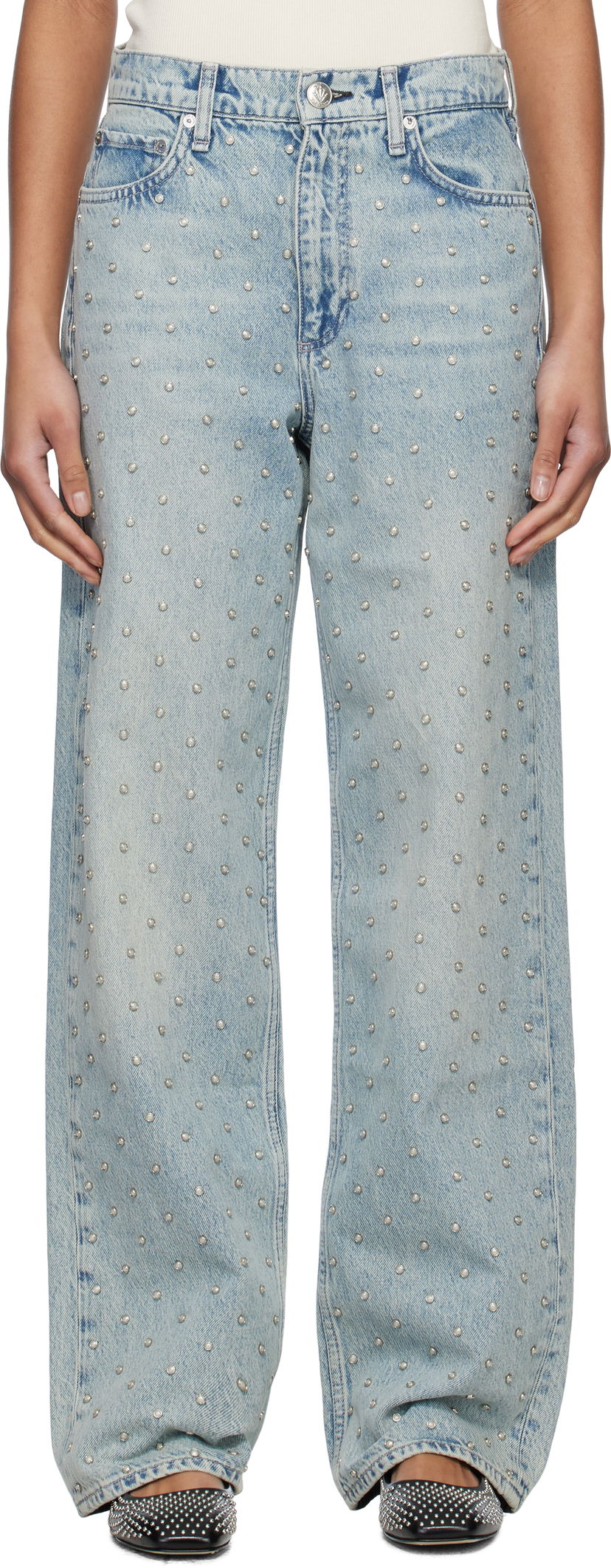 Джинси rag & bone rag & bone Shea Relaxed Straight Jeans Синій | WDD24H2998RGDE