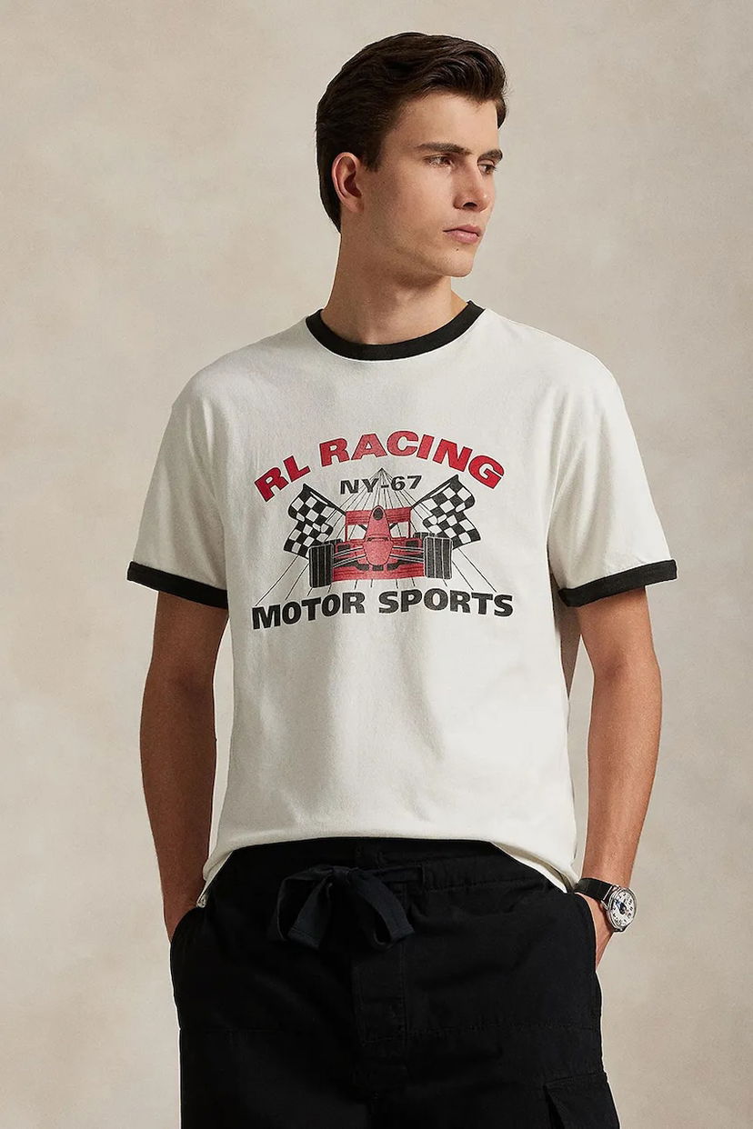 Футболка Polo by Ralph Lauren Polo Ralph Lauren Racing Graphic T-Shirt білий | 710972335