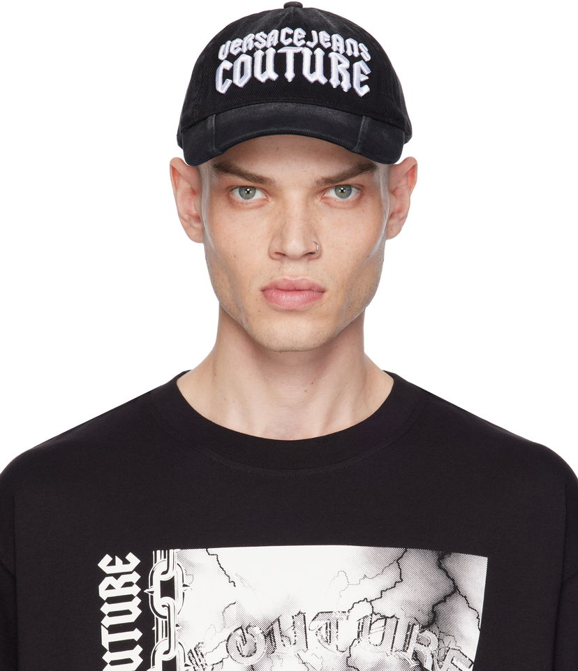 Кепка Versace Gothic Embroidered Logo Cap чорний | E77GAZK56_EZG298
