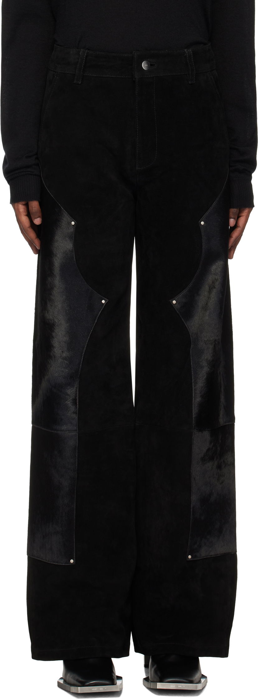 Штани HELIOT EMIL Carpenter Suede Pants чорний | AW24_W_10_176_BLK01