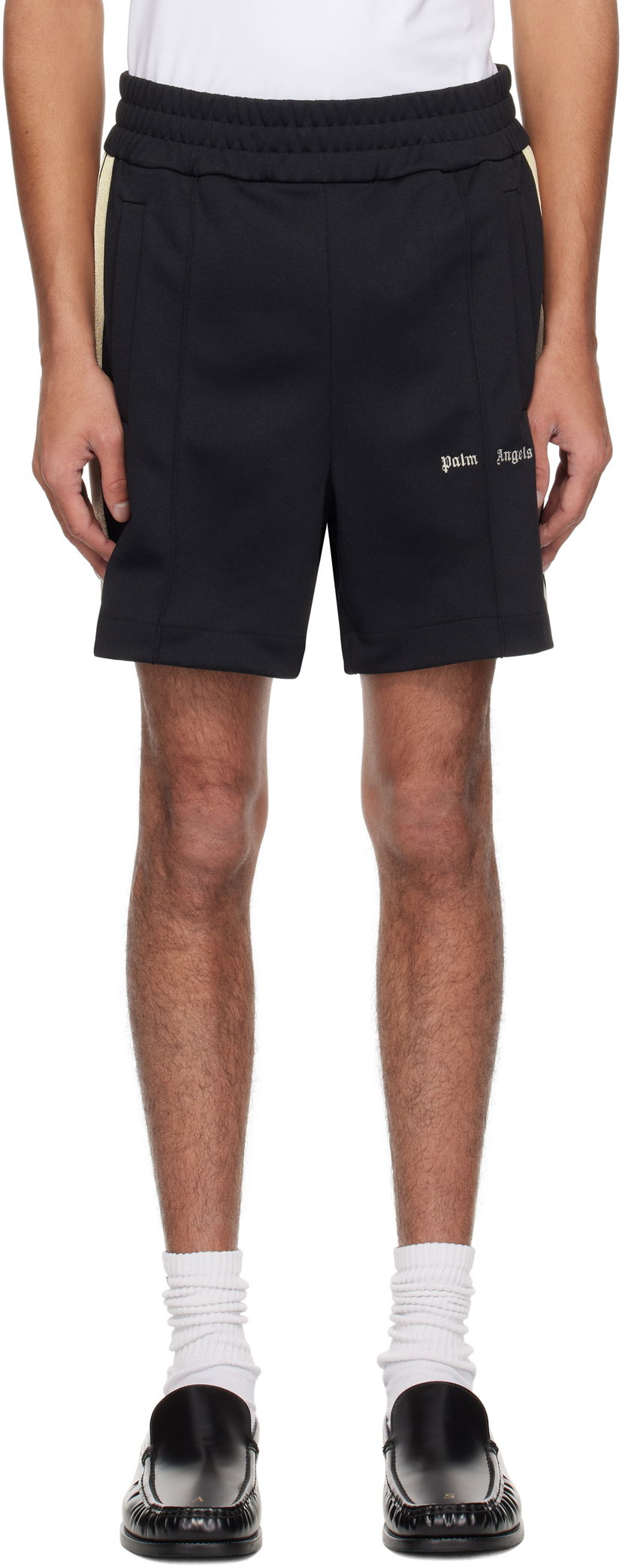 Шорти Palm Angels Palm Angels Embroidered Logo Track Shorts чорний | PMCL004C99FAB0021003