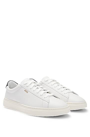 Одяг та аксесуари BOSS BOSS Polished Leather with Logo Details білий | 50536480