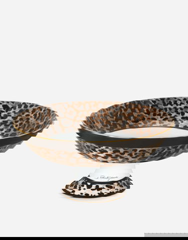 Домашній декор Dolce & Gabbana Dolce & Gabbana Porcelain Leopard Print Fruit Serving Bowl Різнокольоровий | TCC193TCAMUUL003, 1