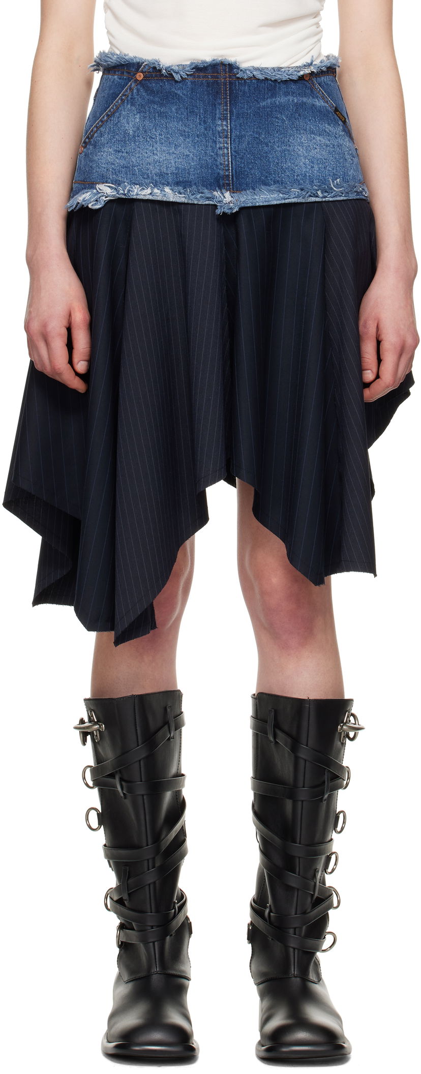 Спідниця Andersson Bell Andersson Bell Combination Denim Midi Skirt Синій | apa800w