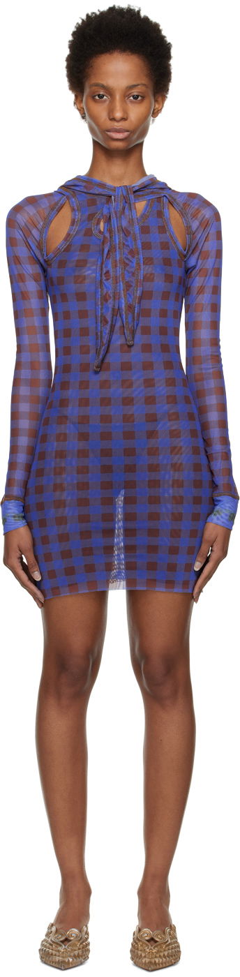 плаття Ottolinger Ottolinger Checked Hooded Minidress Синій | 101207