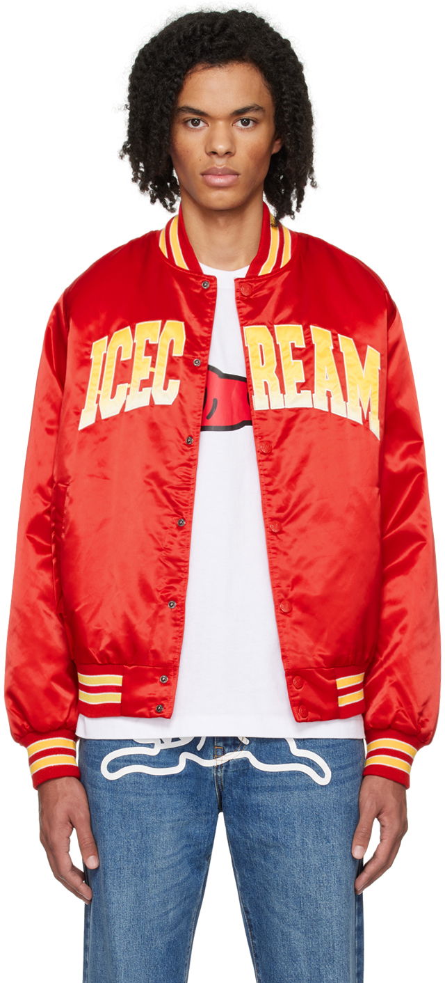 Куртка бомбер BBC IceCream ICECREAM Embroidered Bomber Jacket Червоний | IC23403