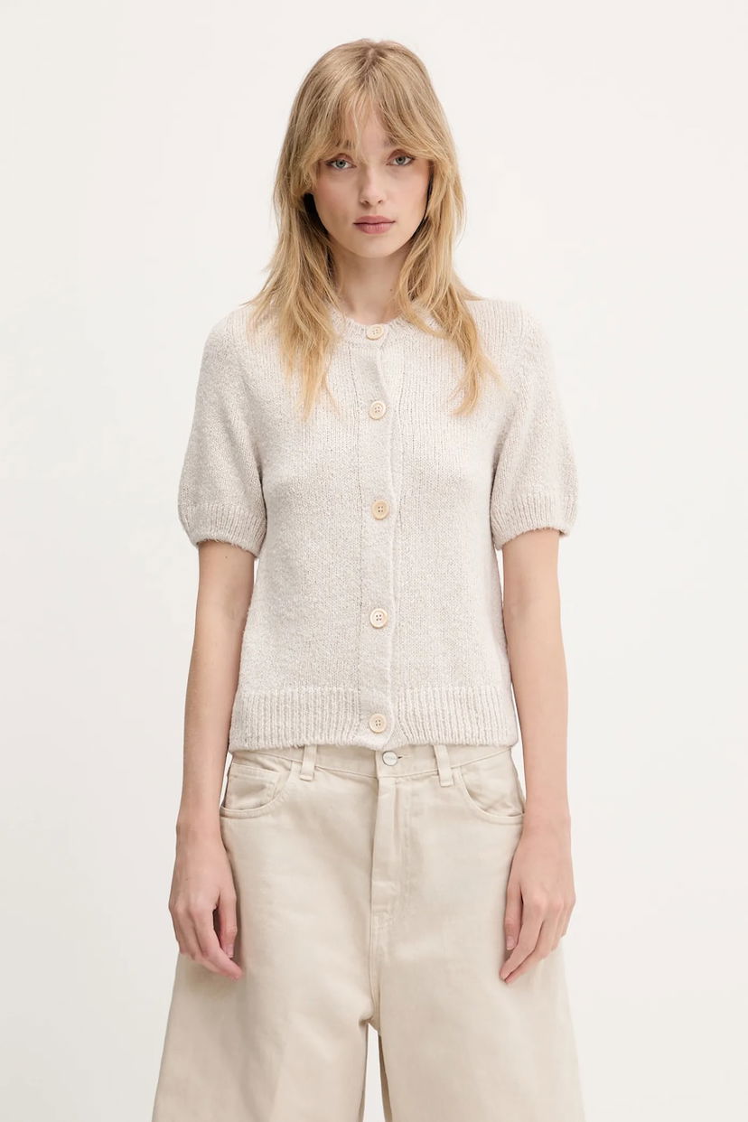 Cветр OUR LEGACY Our Legacy Shrunken Puff Sleeve Cardigan бежевий | W2253SO