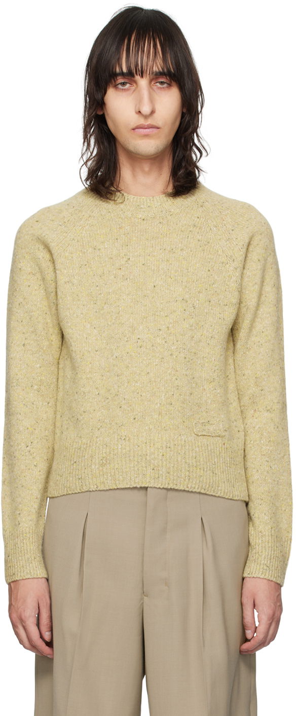 Cветр AMI Crewneck Sweater бежевий | HKS035.KN0038
