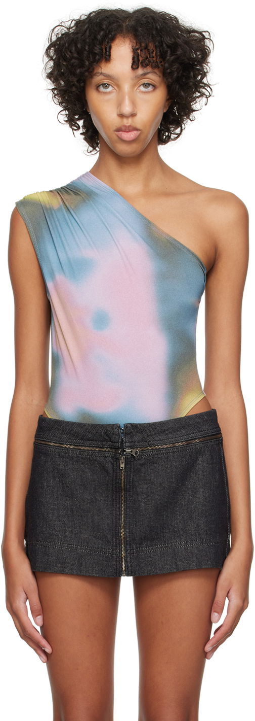 Боді Miaou Miaou One Shoulder Jersey Bodysuit Різнокольоровий | 6005VC2COS