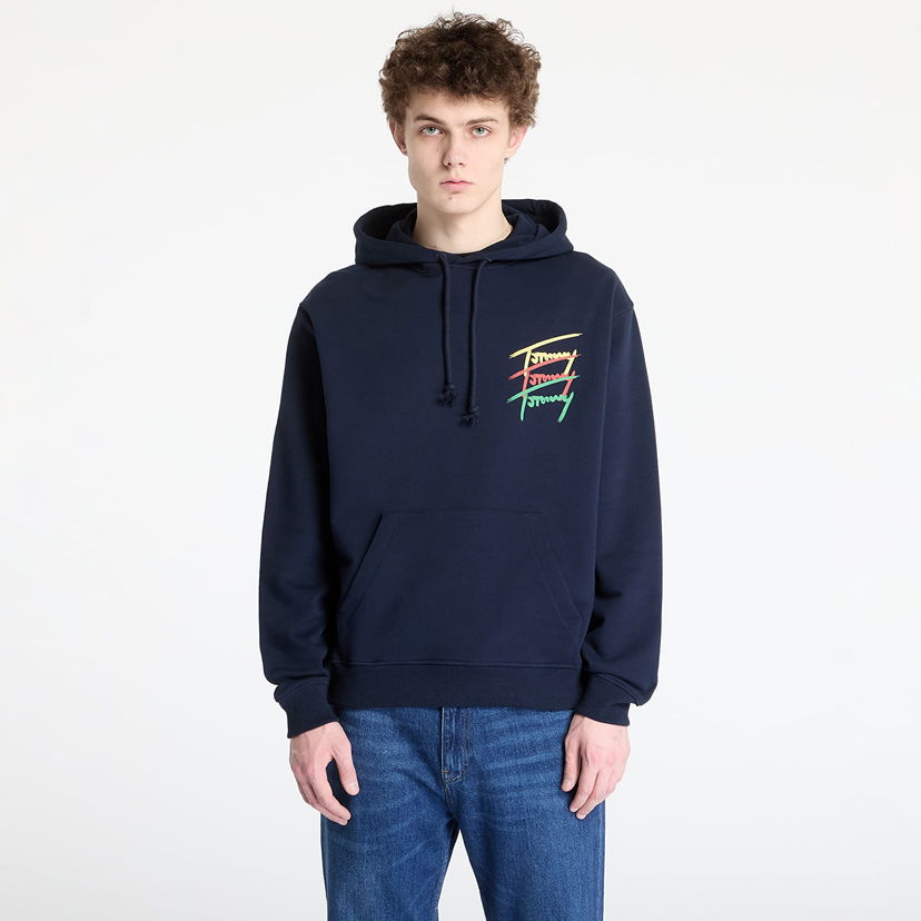 Світшоти Tommy Hilfiger Tommy Jeans Relaxed 3 Color Sign Hoodie темно-синій | DM0DM21372 C1G