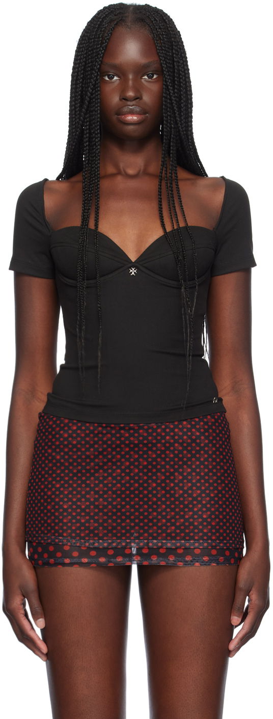 Безрукавка Miaou Miaou Olivia Sweetheart Neck T-Shirt чорний | 7143SHJBLK
