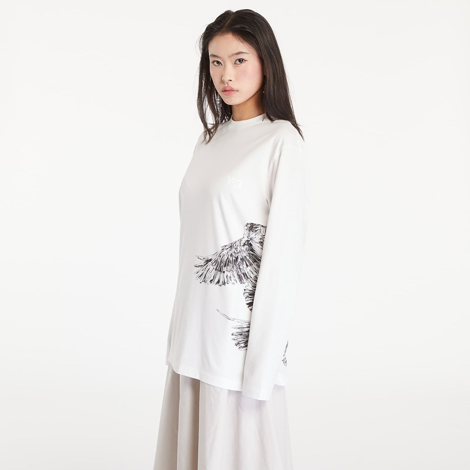 Футболка Y-3 Graphic Long Sleeve Tee UNISEX Core White білий | IX0404, 0