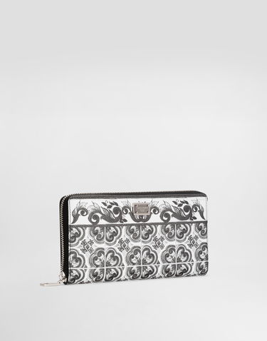 Гаманець Dolce & Gabbana Dolce & Gabbana Majolica Print Calfskin Zip-Around Wallet білий | BP1672AN719IU3TN, 1