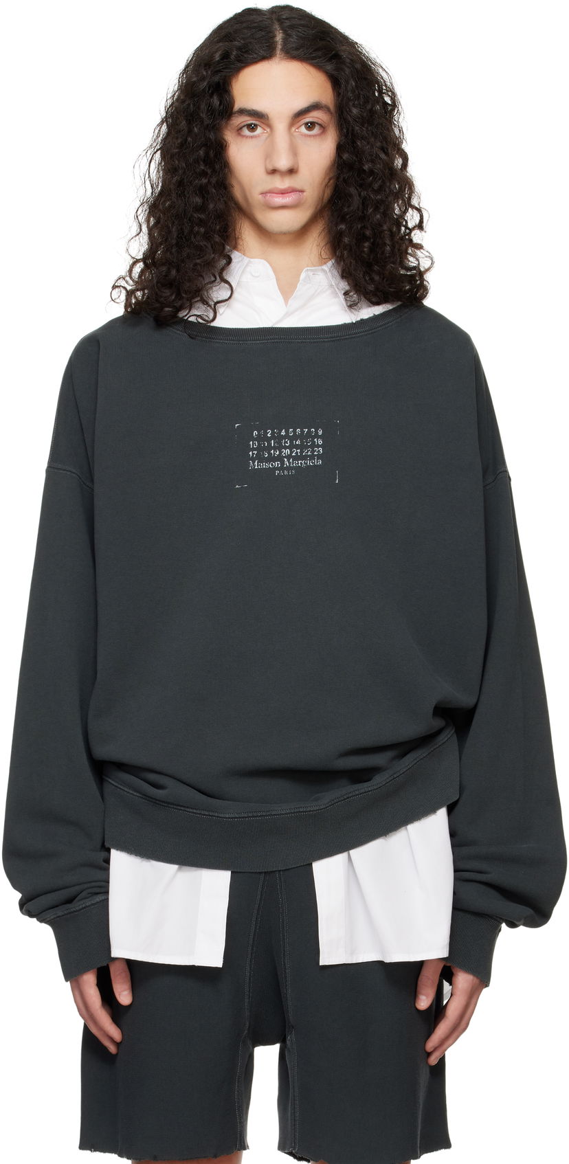 Світшоти Maison Margiela Maison Margiela Stamp Logo Sweatshirt Сірий | S50GU0235 M25019