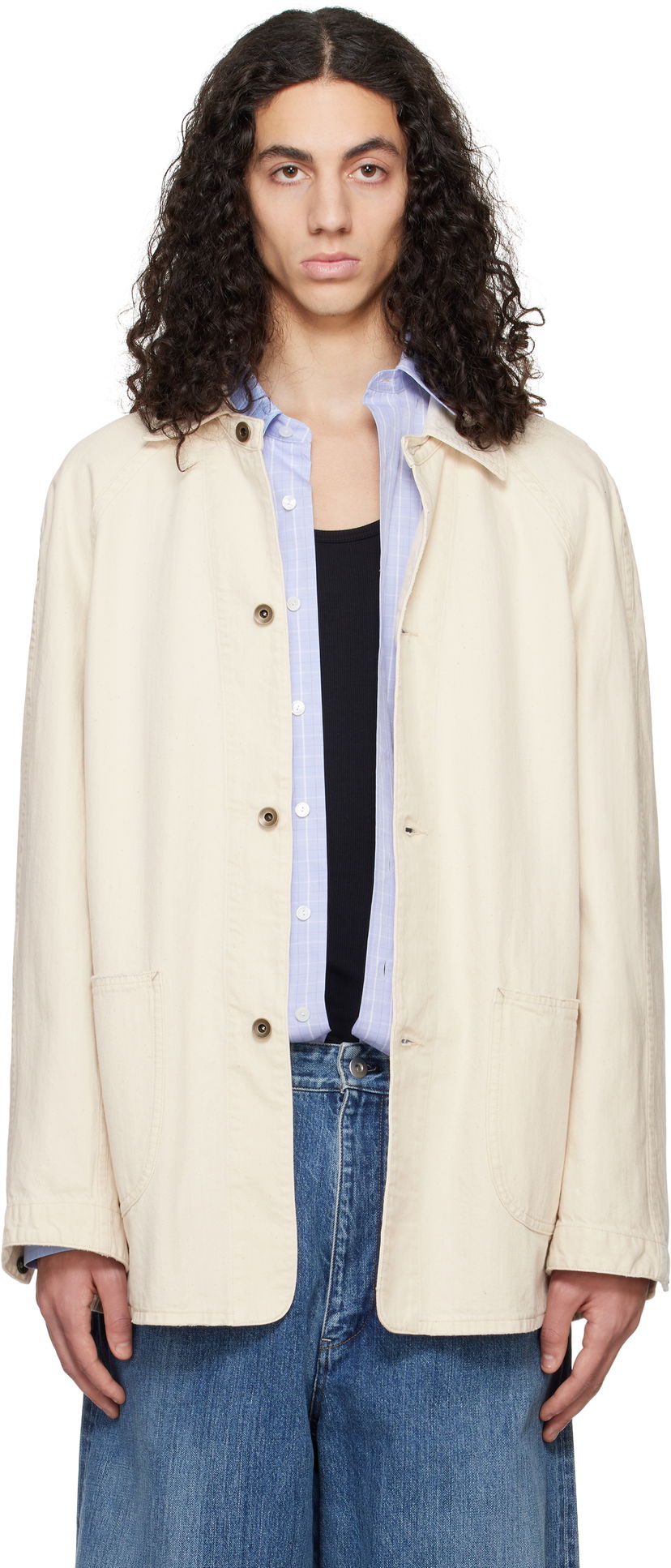 Куртка Maison Margiela Maison Margiela Sports Denim Jacket бежевий | S50AM0635 M30023