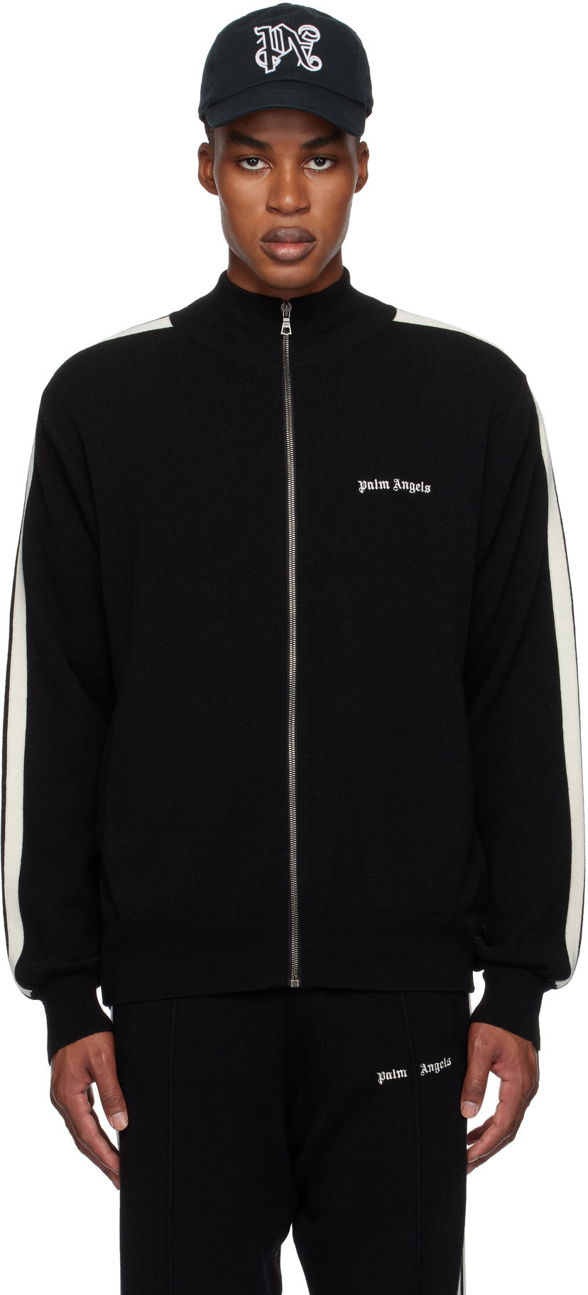 Куртка Palm Angels Wool & Cashmere Track Jacket чорний | PMHA028F24KNI0011003