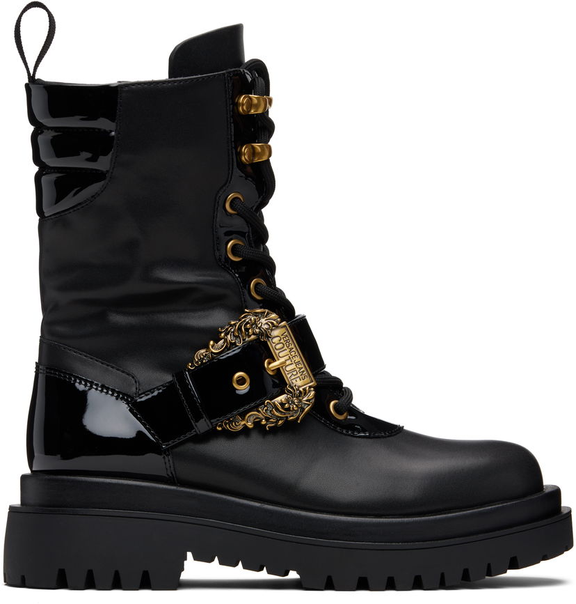 Кросівки та взуття Versace Versace Jeans Couture Pin-Buckle Boots чорний | E79VA3S67_E71570