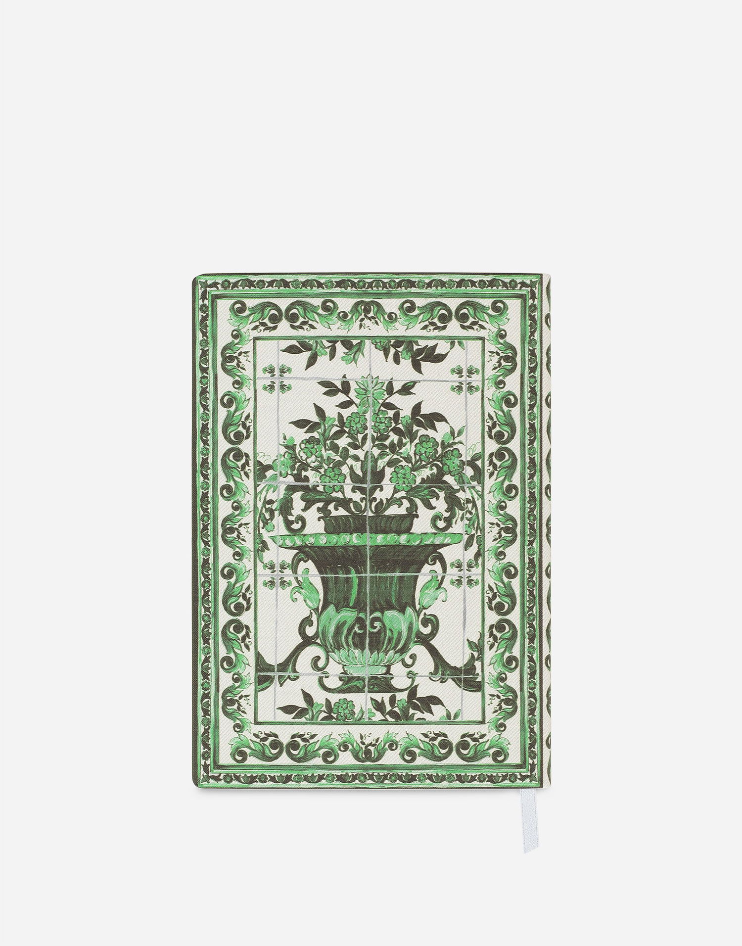 Книга і журнал Dolce & Gabbana Medium Blank Notebook with Ornate Floral Vase Tile-Print Textile Cover Зелений | TCC025TCAE7UV003, 1