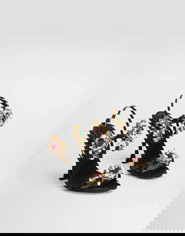 Аксесуари Dolce & Gabbana Dolce & Gabbana Embroidered Satin Sandals чорний | CR1934AX85280999, 1