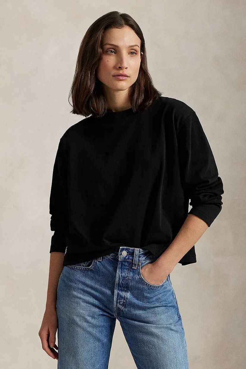 Футболка Polo by Ralph Lauren Polo Ralph Lauren Long Sleeve T-Shirt чорний | 211967107