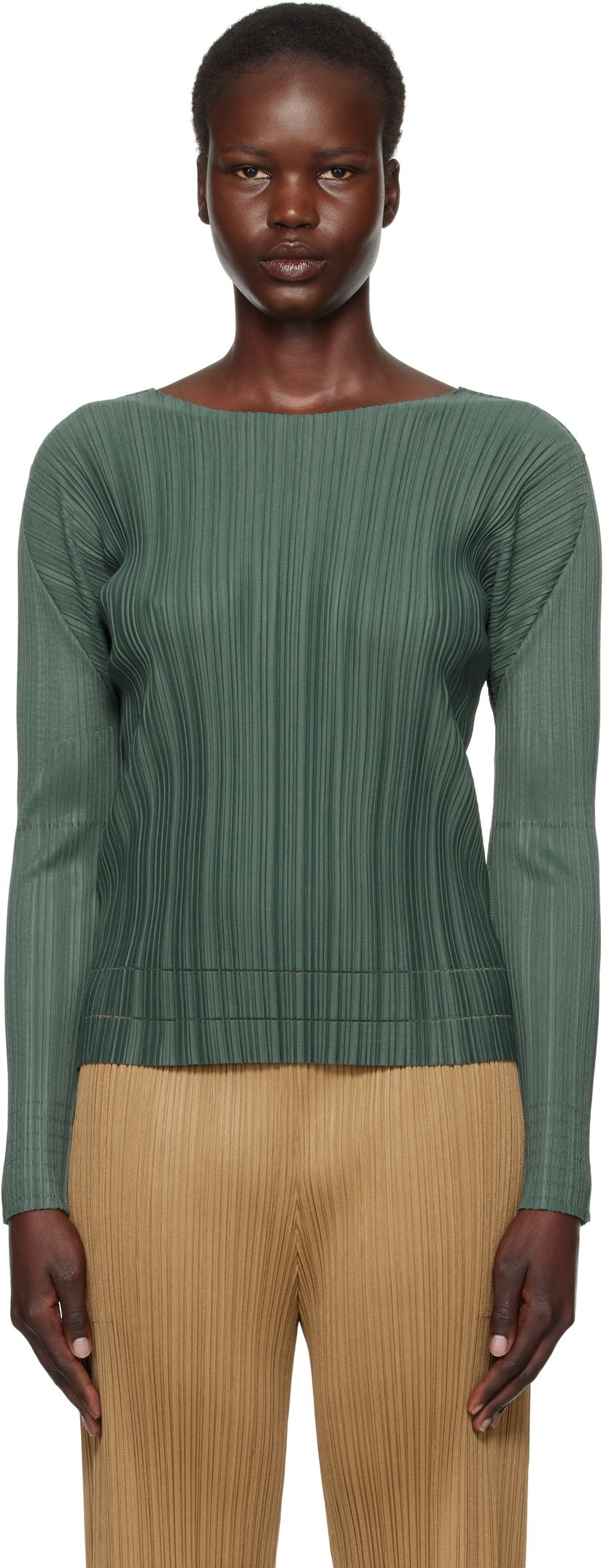 Cветр Pleats Please Issey Miyake Issey Miyake Pleats Please Soft Pleats Top Зелений | PP48JK932