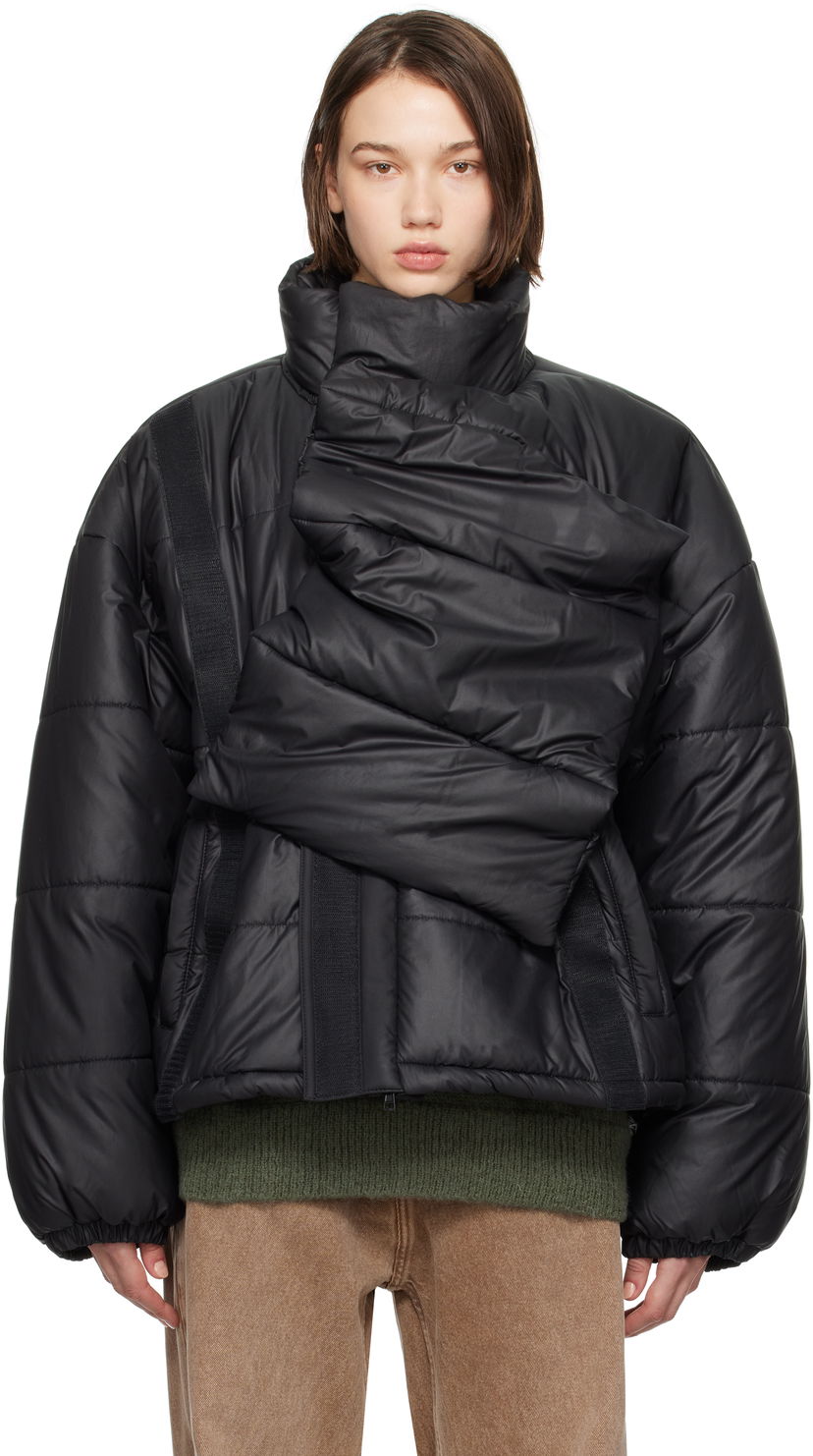Пуховик Y/PROJECT Black Velcro Puffer Jacket чорний | 203JA006