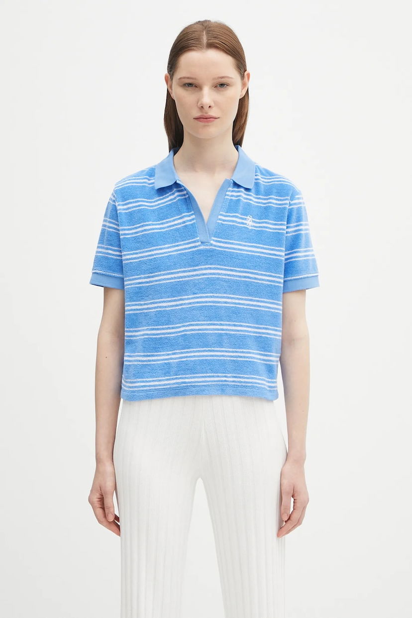 Сорочка поло Sporty & Rich Sporty & Rich Src Terry Polo Shirt Синій | TO001620302BL24