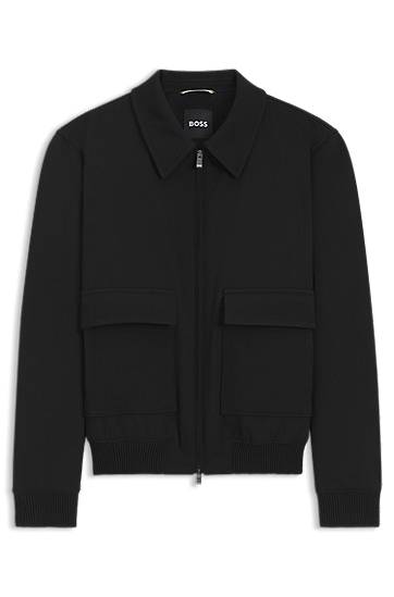 Cветр BOSS Zip-up Knit Jacket чорний | 50547088