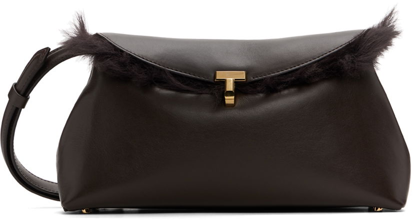 Сумочка TOTEME Shearling T-Lock Clutch Bag Коричневий | 244-WAL0055-LE0084