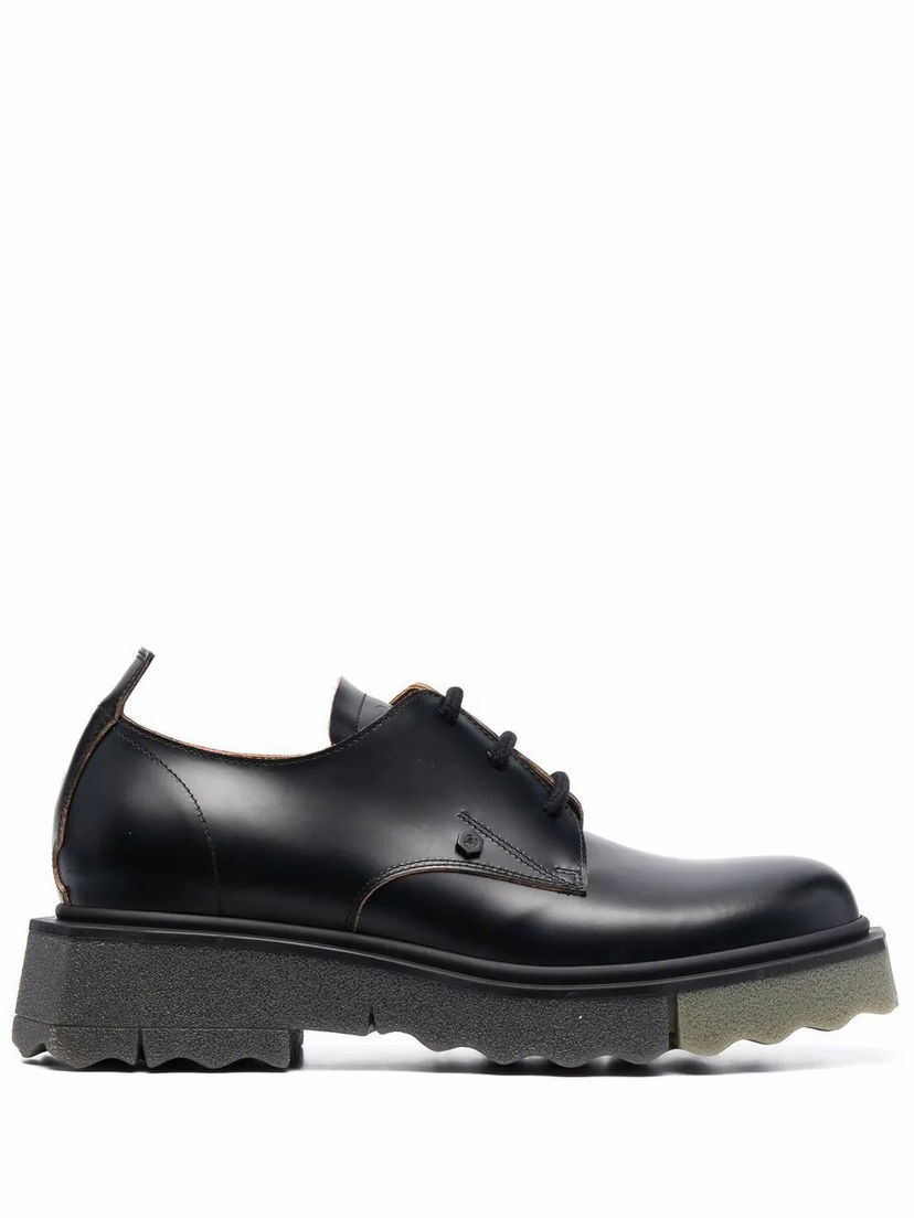 Кросівки та взуття Off-White Leather Lace-Up Shoes чорний | OMIF013S22LEA0011063