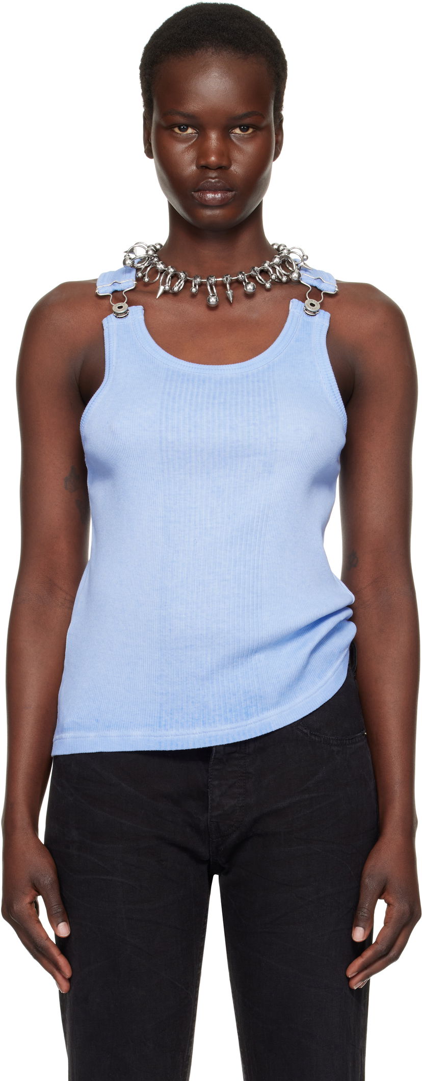 Безрукавка Jean Paul Gaultier Jean Paul Gaultier 'The Straps' Tank Top Синій | 25/33-F-DB047-J054-52