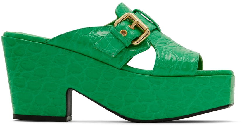 Аксесуари BY FAR BY FAR Lenka Heeled Sandals Зелений | 22SSLNKSPGCCE