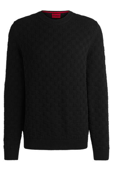 Cветр BOSS Relaxed-Fit Jacquard Sweater чорний | 50531812