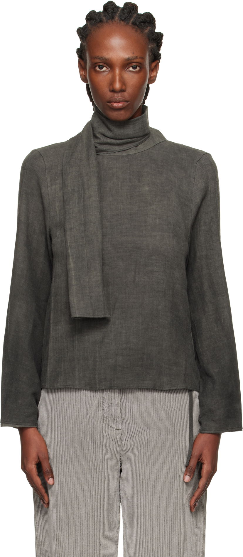 Сорочка OUR LEGACY Virtuous Draped Neck Blouse Сірий | W4252VD