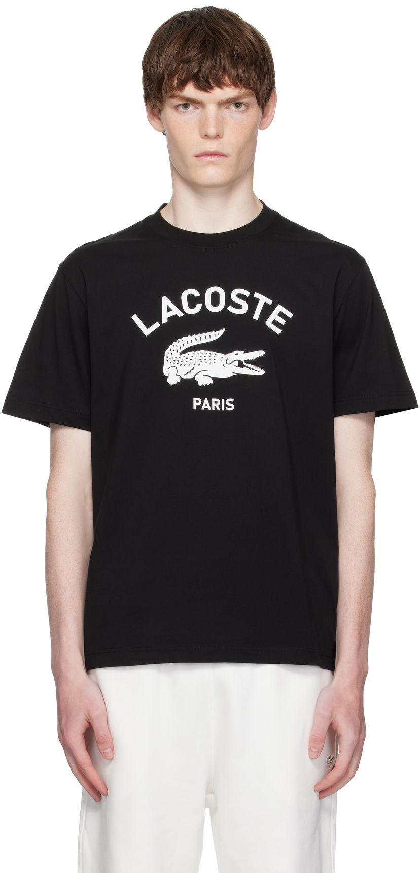 Футболка Lacoste Lacoste Signature Print Cotton T-Shirt чорний | TH2733_031