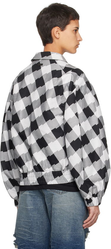 Куртка бомбер ADER ERROR Check Print Zip-Up Jacket чорний | BMADFWJK1001WH, 2
